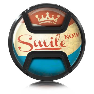 Krytka Snap-on 58mm styl "Smile now"