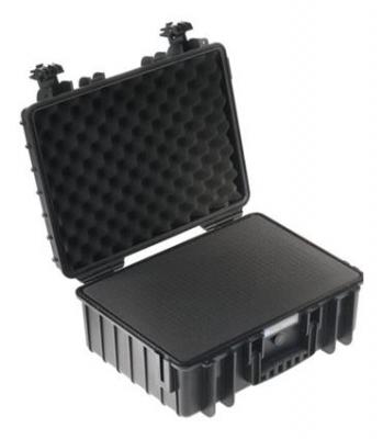 B&W outdoorový kufr typ 5000, s předřezanou pěnovou výplní, černý