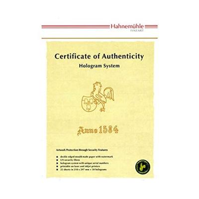 Certifikát pravosti formát A4, 25 archů + 50 hologramů