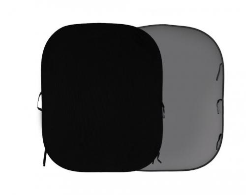 Skládací pozadí oboustranná 1,5 x 1,8 m černé/šedé