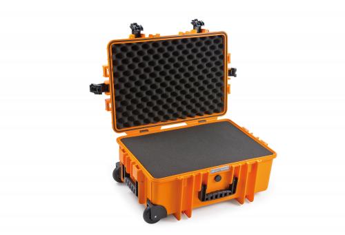 B&W outdoorový kufr typ 6700, s předřezanou pěnovou výplní, oranžový