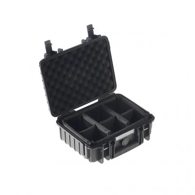 Outdoorový kufr typ 1000 černý, s nastavitelnými dělícími přepážkami