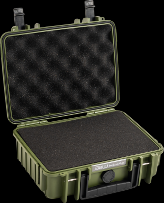 B&W outdoorový kufr typ 1000 s předřezanou pěnovou výplní, bronzově zelený