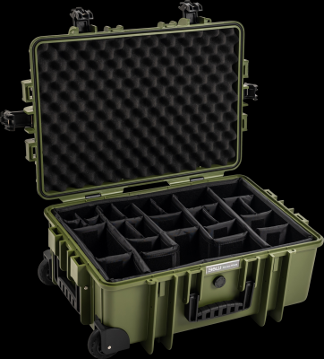 B&W outdoorový kufr typ 6700, s nastavitelnými dělícími přepážkami, bronzově-zelený