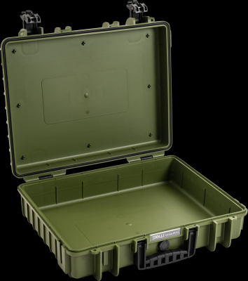 B&W outdoorový kufr typ 6040, prázdný, bronzově-zelený