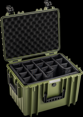 B&W outdoorový kufr typ 5500, s nastavitelnými dělícími přepážkami, bronzově-zelený