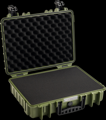 B&W outdoorový kufr typ 5040, s předřezanou pěnovou výplní, bronzově-zelený