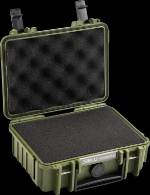 B&W outdoorový kufr typ 500 s předřezanou pěnovou výplní, bronzově-zelený