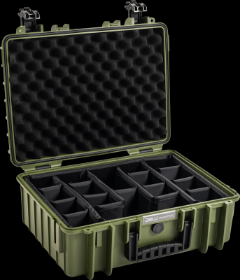 B&W outdoorový kufr typ 5000, s nastavitelnými dělícími přepážkami, bronzově-zelený