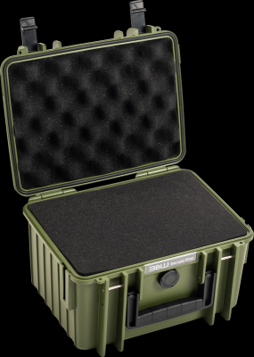 B&W outdoorový kufr typ 2000, s předřezanou pěnovou výplní, bronzově-zelený