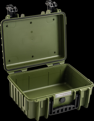 B&W outdoorový kufr typ 3000, prázdný, bronzově-zelený