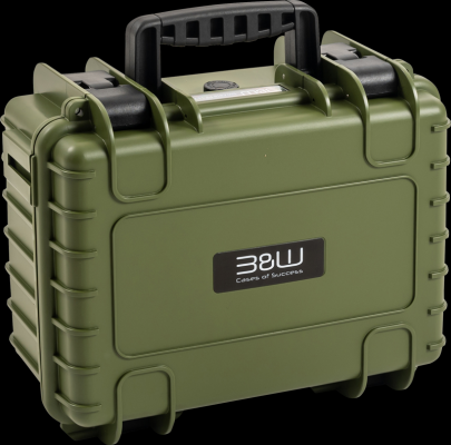 B&W outdoorový kufr typ 3000, snastavitelnými dělícími přepážkami, bronzově-zelený